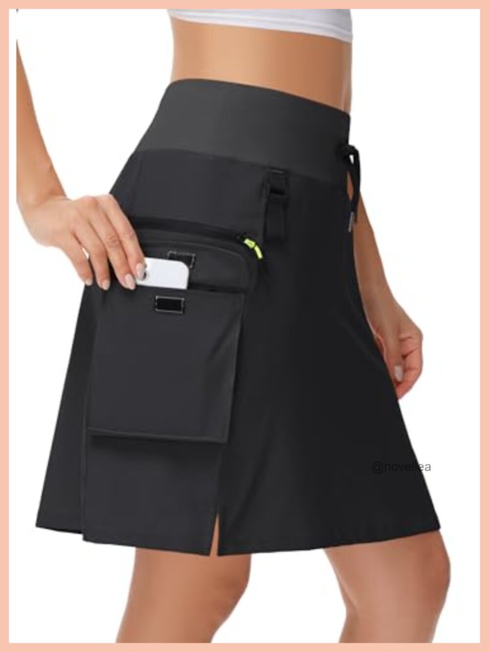 Women's 20" Knee Length Cargo Skort with Zipper Pockets UPF 50+ Golf Hiking